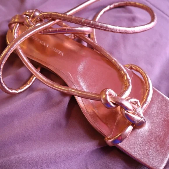 Bottega Veneta Squared Toe Strap Flat Sandal - Picture 2 of 6